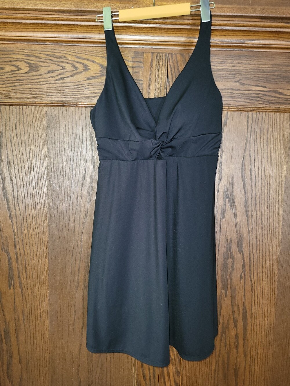Halara Black Twist-Front Tank Dress